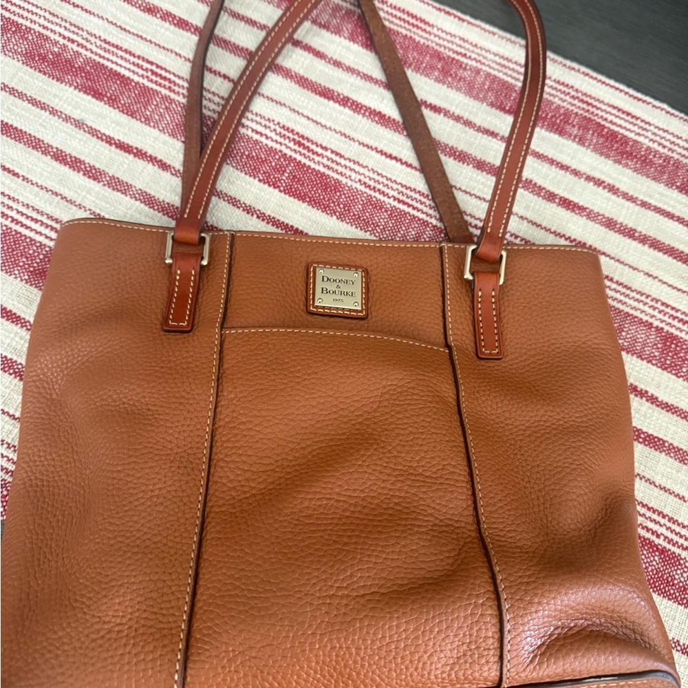 Dooney & Bourke Tan Leather Tote Bag Pebble Grain Small Lexington